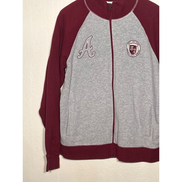 Aeropostale Varsity League Limited Edition XL Zip-Up Jacket Burgundy Gray Cotton - Picture 6 of 11